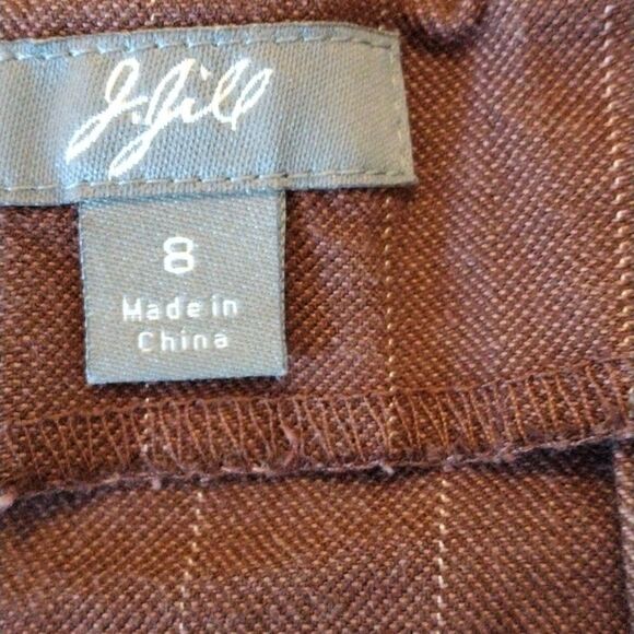 J. Jill Pin Striped Cotton/Linen Blend Skirt - Picture 7 of 9